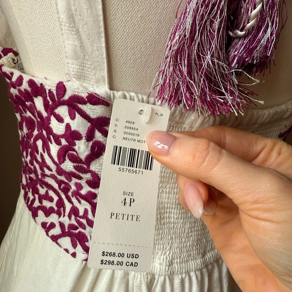 NWT Anthropologie Manuela Embroidered Midi Dress - Picture 6 of 7